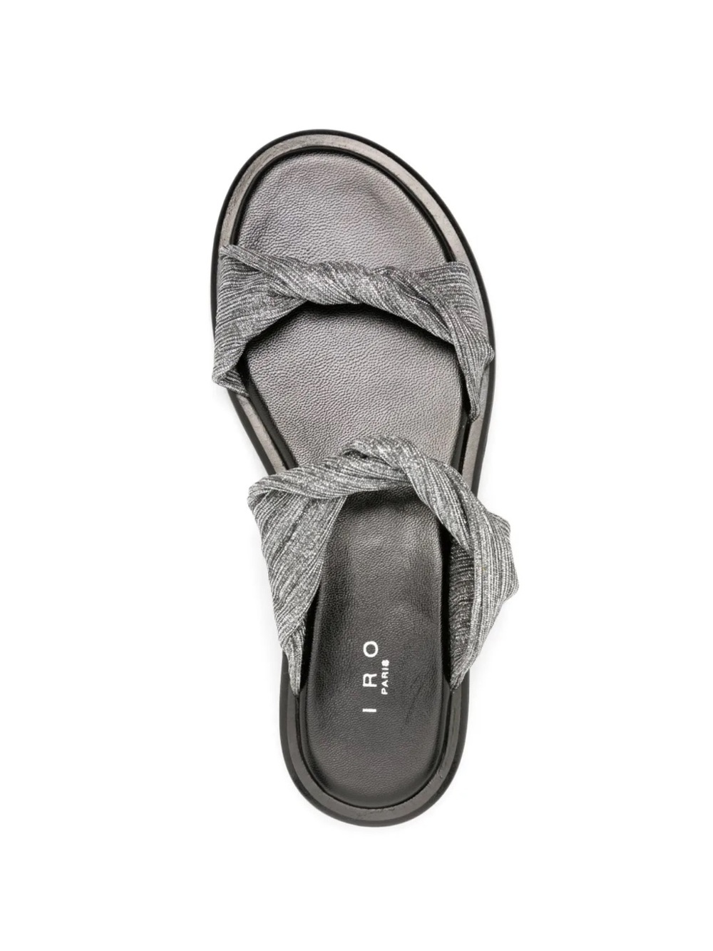 IRO Paris Black Twist Flat Slides